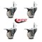 Service Caster 3'' Nylon Swivel 7/16'' Grip Ring Stem Caster Set with Total Lock Brake, 4PK SCC-GRTTL20S314-NYS-716138-4 - alternate 3